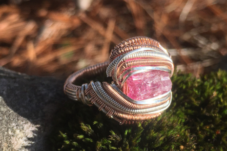 Pink Tourmaline Rose Gold Ring SIZE 6.5