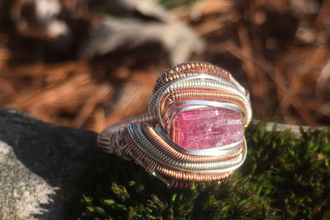 Pink Tourmaline Rose Gold Ring SIZE 6.5