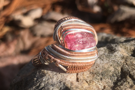Pink Tourmaline Rose Gold Ring SIZE 6.5