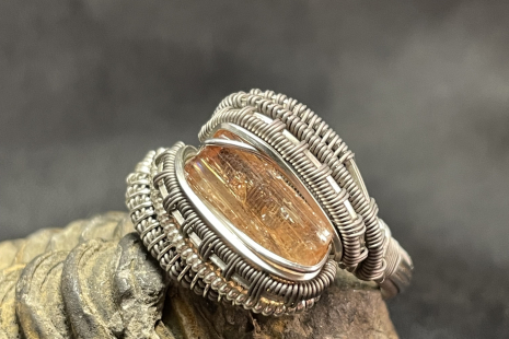 Imperial Topaz Titanium/Silver Ring 12.5-13