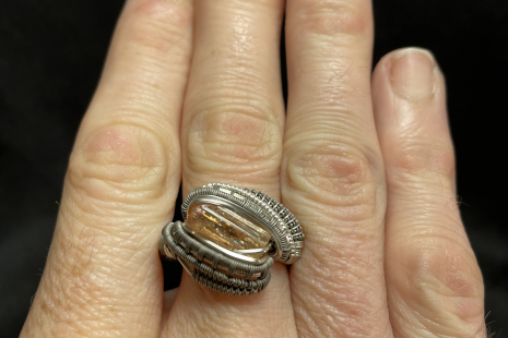 Imperial Topaz Titanium/Silver Ring 12.5-13