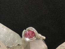 Pink Tourmaline Silver “mini” Ring SIZE 7