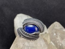 Sterling Silver Lapis Lazuli Ring Size 7.5-8