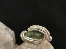 Moldavite Silver “mini” Ring SIZE 5.5