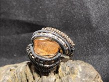 Imperial Topaz Oxidized Silver Ring SIZE 7.5