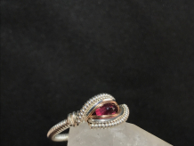 Faceted Garnet Silver “mini” Ring SIZE 6