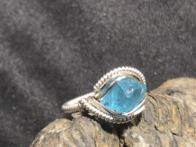 Blue Apatite Silver “mini” Ring SIZE 5-5.5