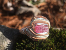 Pink Tourmaline Rose Gold Ring SIZE 6.5