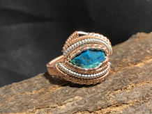 Chrysocolla Silver Ring SIZE 8