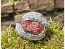 Dinosaur Bone Sterling Silver Ring Size 10.5-11