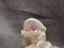Etched Amethyst Sterling Silver “mini” Ring Size 7