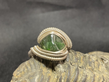 Green Tourmaline Sterling Silver Ring Size 9