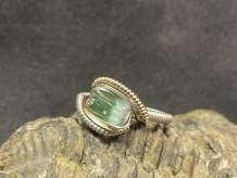 Green Tourmaline Sterling Silver Ring Size 9-9.5